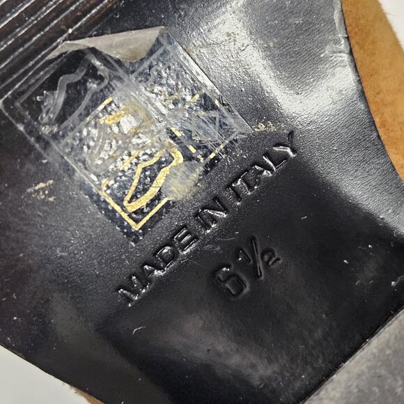 Everlane Suede Ankle Boot Block Heel Brown 6.5 M Western Cowgirl Boho Italy Made - Picture 8 of 9